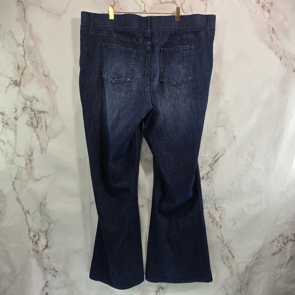 Betabrand Jeans Women XXL 2XL Dark Wash Flare Leg Denim Jegging High Rise